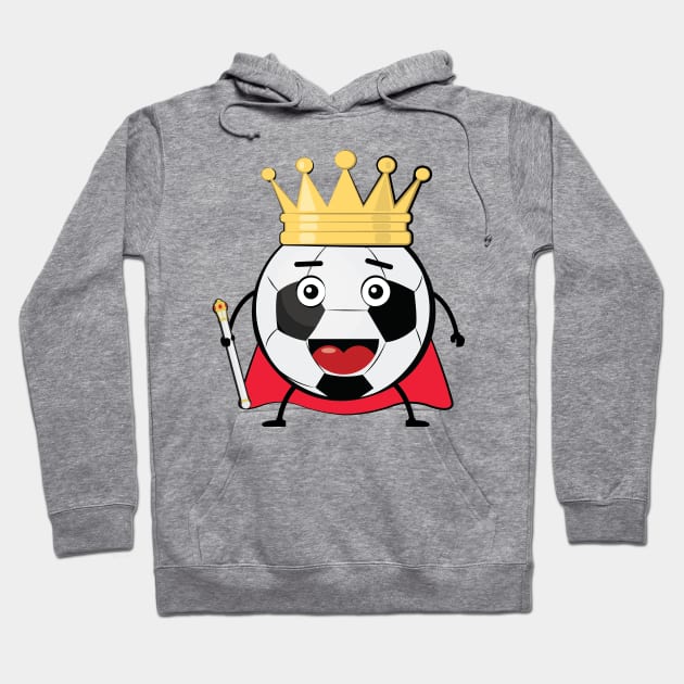 Football Sport King - Funny Ball Character Illustration Hoodie by DesignWood-Sport